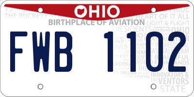 OH license plate FWB1102