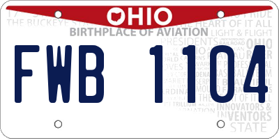 OH license plate FWB1104