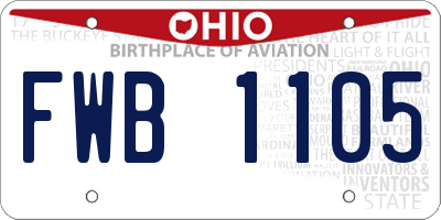 OH license plate FWB1105