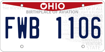 OH license plate FWB1106