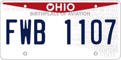 OH license plate FWB1107