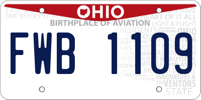 OH license plate FWB1109