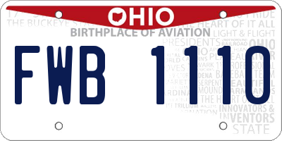 OH license plate FWB1110