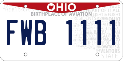 OH license plate FWB1111