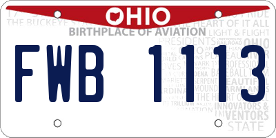 OH license plate FWB1113