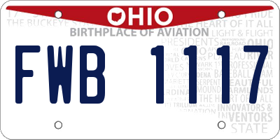 OH license plate FWB1117