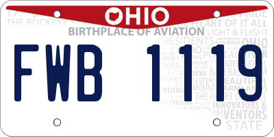 OH license plate FWB1119