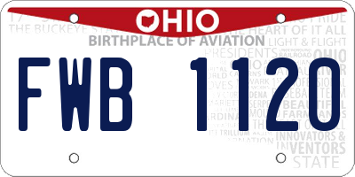 OH license plate FWB1120