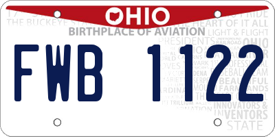 OH license plate FWB1122