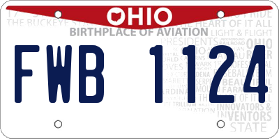 OH license plate FWB1124