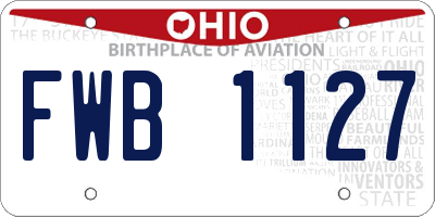 OH license plate FWB1127