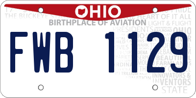 OH license plate FWB1129