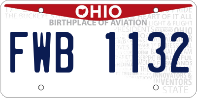 OH license plate FWB1132