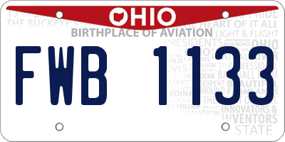 OH license plate FWB1133