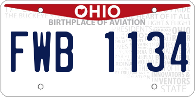 OH license plate FWB1134