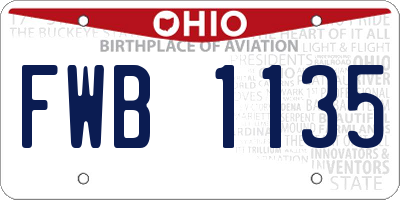 OH license plate FWB1135