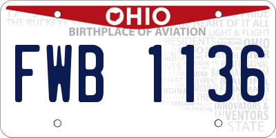 OH license plate FWB1136