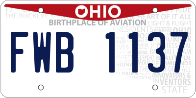 OH license plate FWB1137