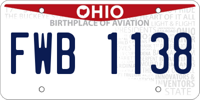 OH license plate FWB1138