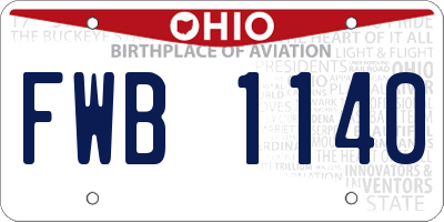 OH license plate FWB1140