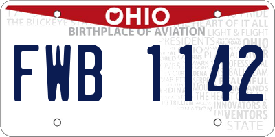 OH license plate FWB1142