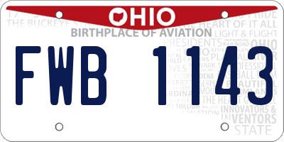 OH license plate FWB1143