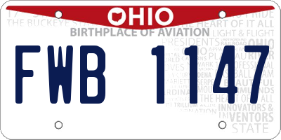 OH license plate FWB1147