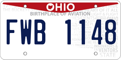 OH license plate FWB1148