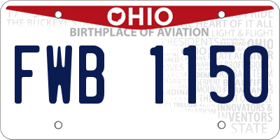 OH license plate FWB1150