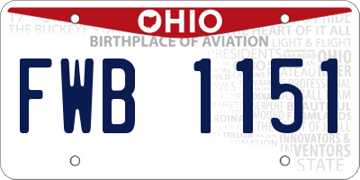 OH license plate FWB1151