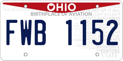 OH license plate FWB1152