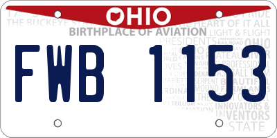 OH license plate FWB1153