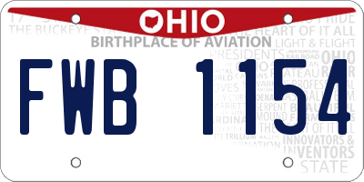 OH license plate FWB1154