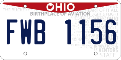 OH license plate FWB1156