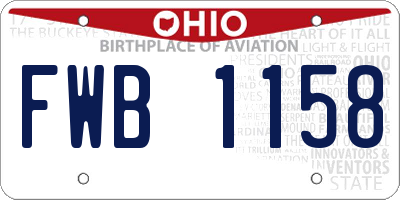 OH license plate FWB1158