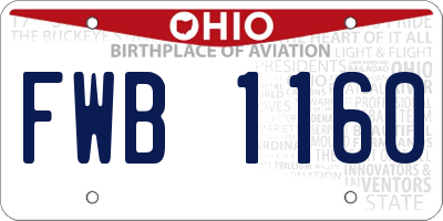 OH license plate FWB1160