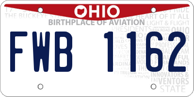 OH license plate FWB1162