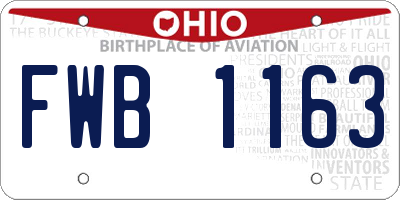 OH license plate FWB1163