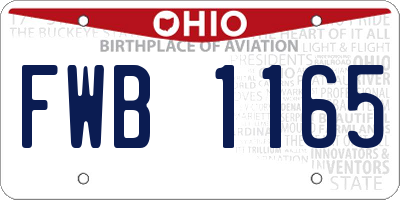 OH license plate FWB1165