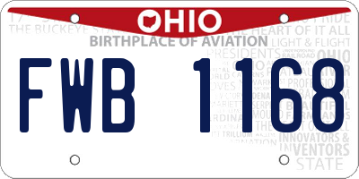 OH license plate FWB1168