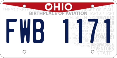 OH license plate FWB1171