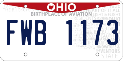 OH license plate FWB1173