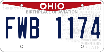 OH license plate FWB1174