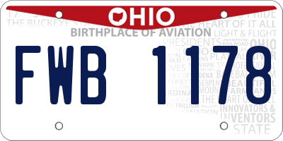 OH license plate FWB1178