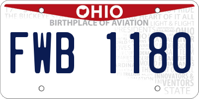 OH license plate FWB1180