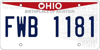 OH license plate FWB1181