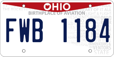 OH license plate FWB1184