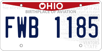 OH license plate FWB1185