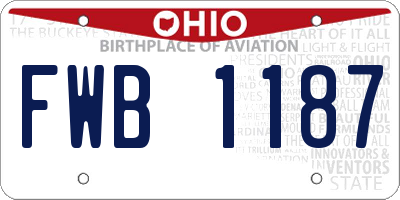 OH license plate FWB1187