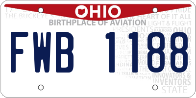 OH license plate FWB1188